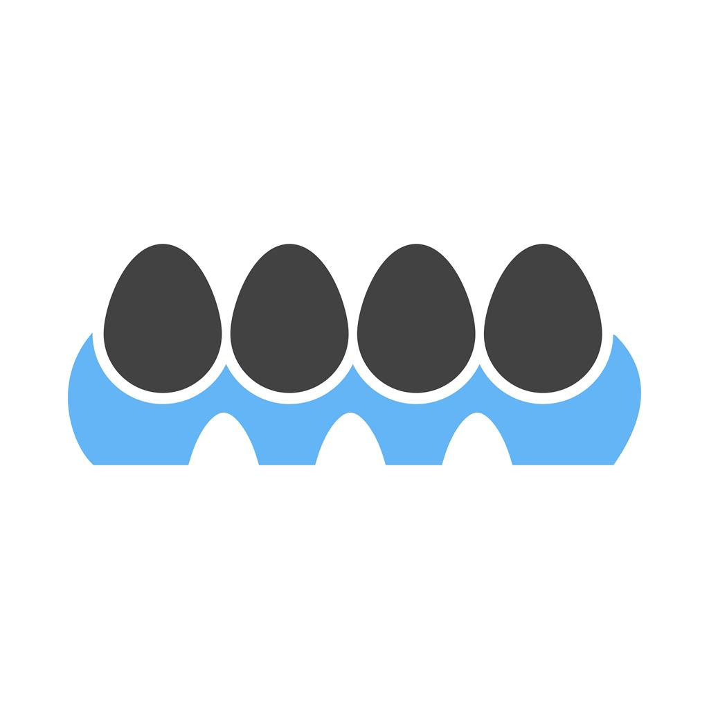 Eggs Tray Blue Black Icon - IconBunny