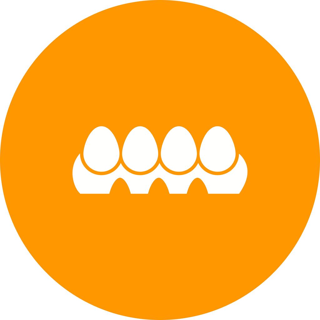 Eggs Tray Flat Round Icon - IconBunny