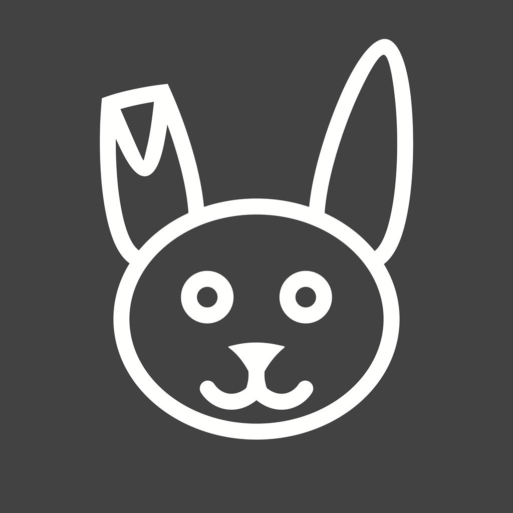 Bunny I Line Inverted Icon - IconBunny