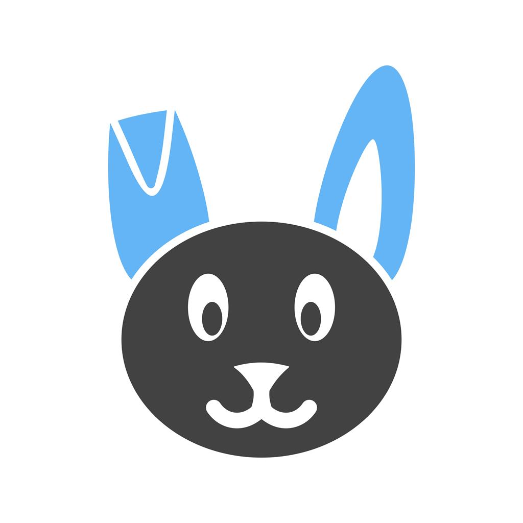 Bunny I Blue Black Icon - IconBunny