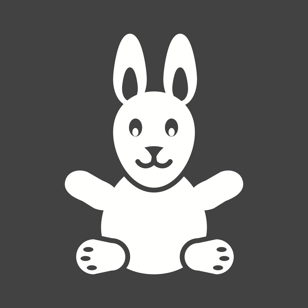 Bunny II Glyph Inverted Icon - IconBunny