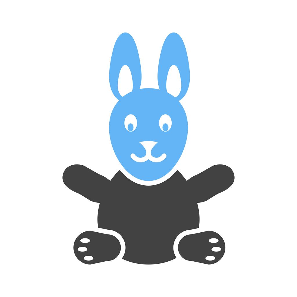 Bunny II Blue Black Icon - IconBunny