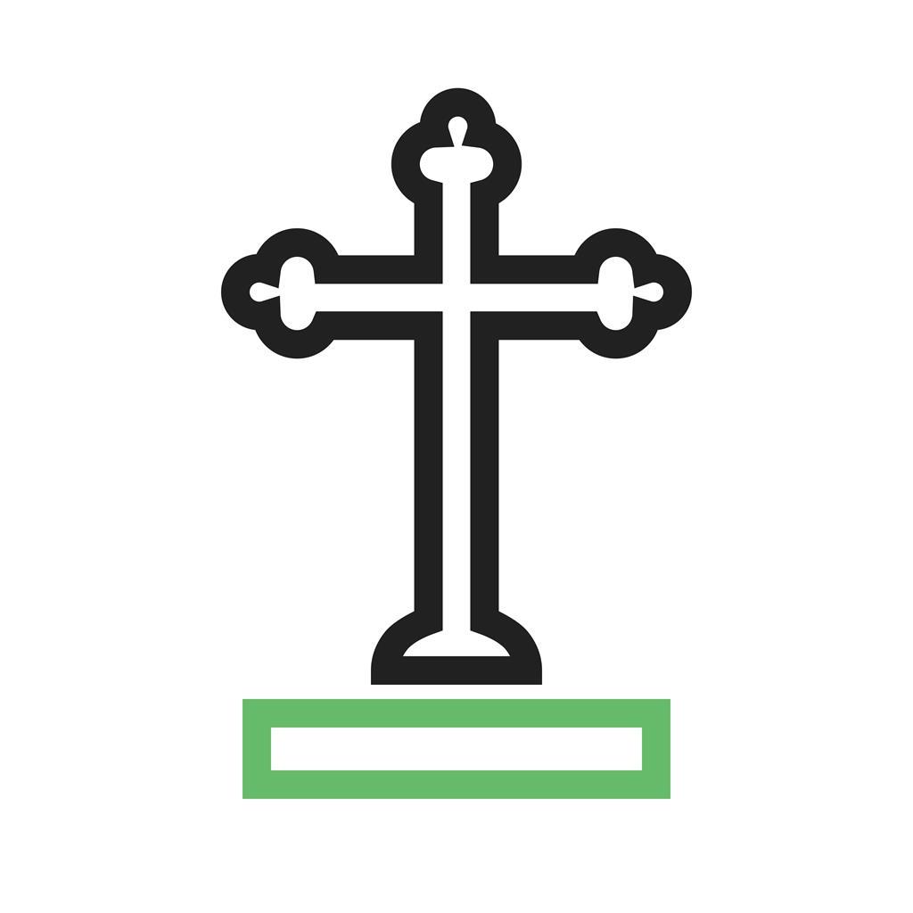 Cross I Line Green Black Icon - IconBunny