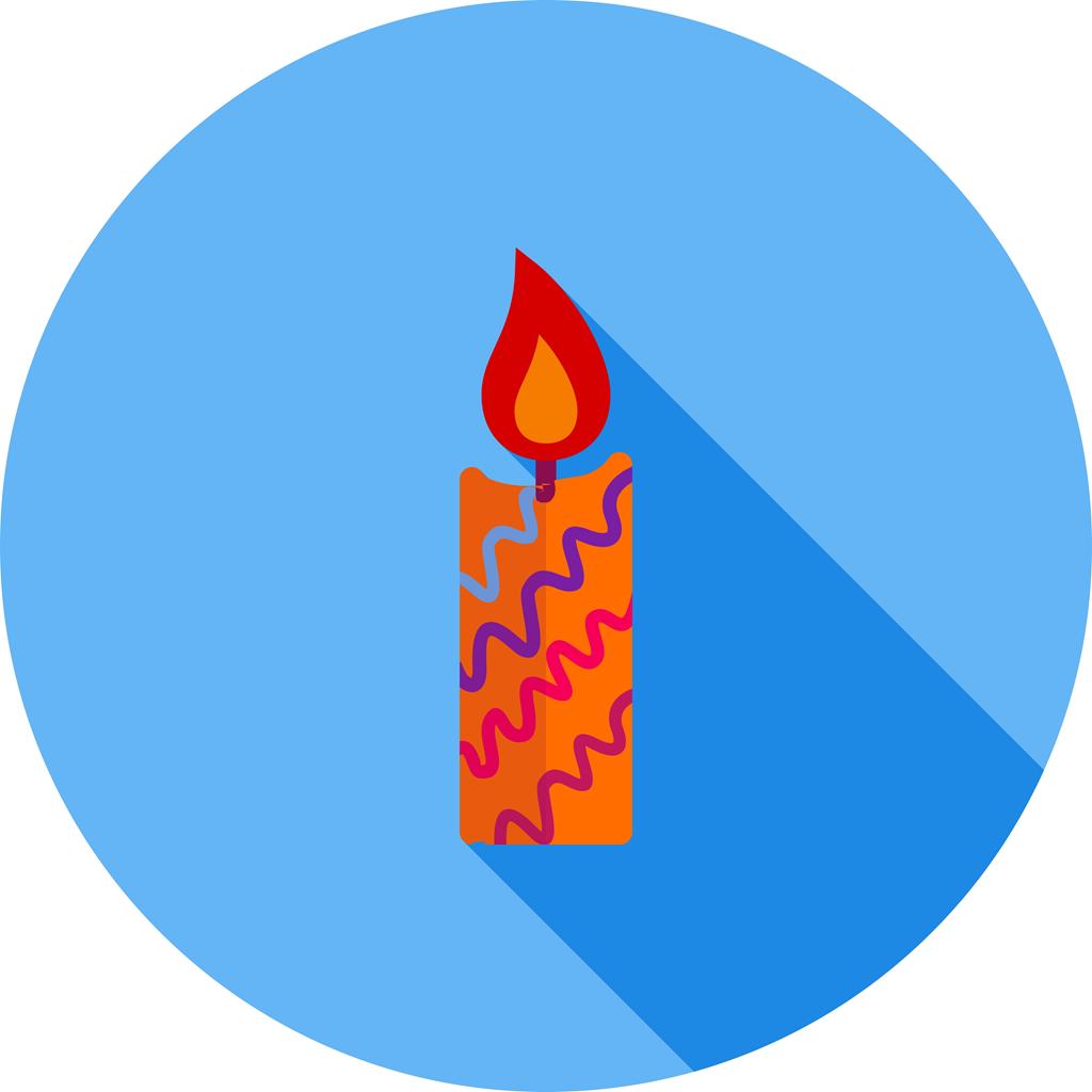 Candle Flat Shadowed Icon - IconBunny