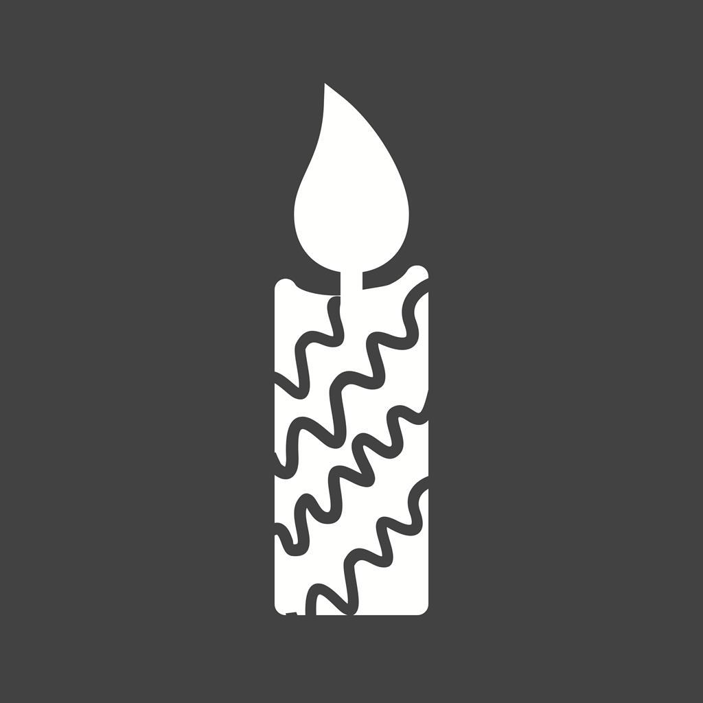 Candle Glyph Inverted Icon - IconBunny