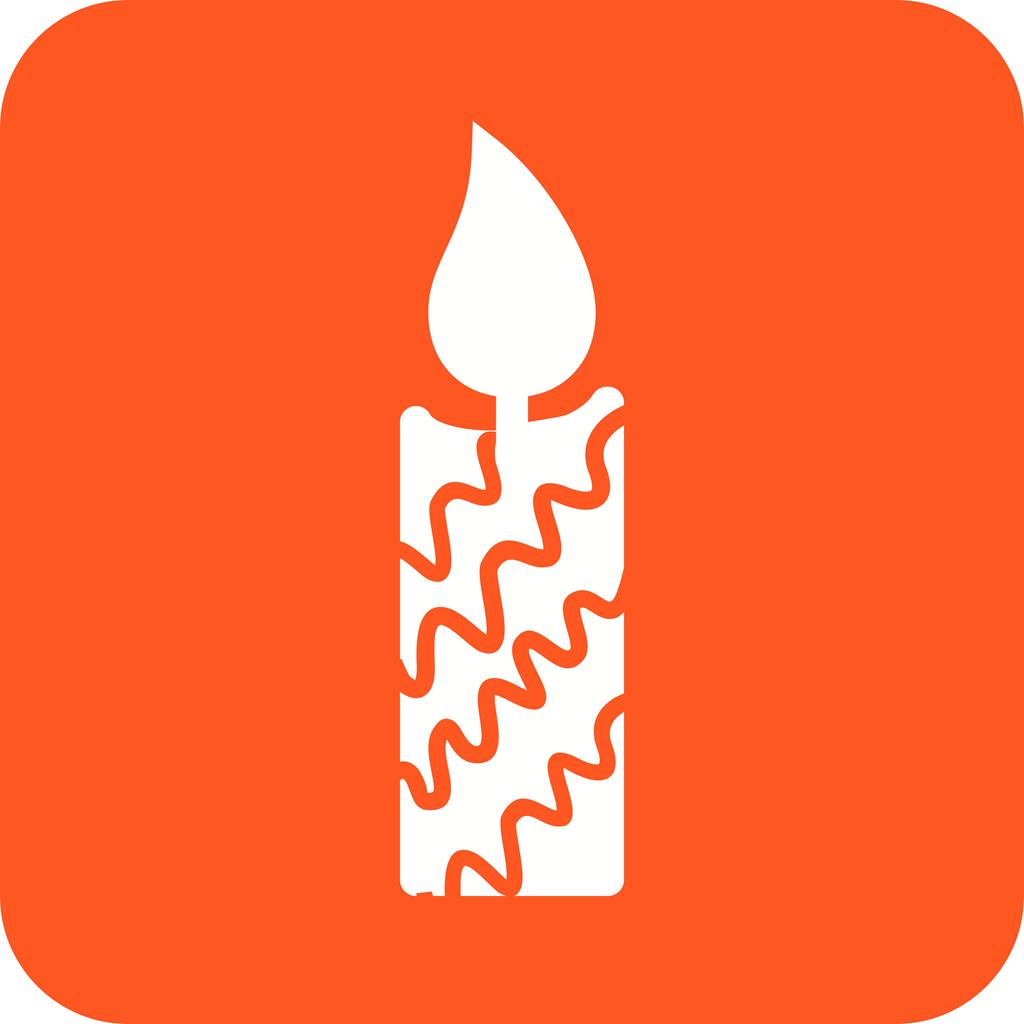 Candle Flat Round Corner Icon - IconBunny