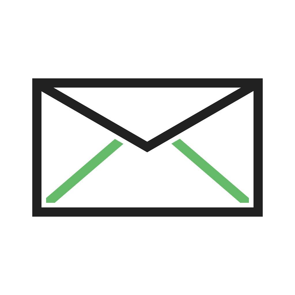 Email Us Line Green Black Icon - IconBunny