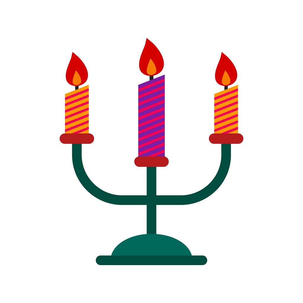 Candle Stand Flat Multicolor Icon - IconBunny