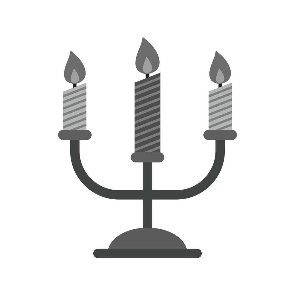Candle Stand Greyscale Icon - IconBunny