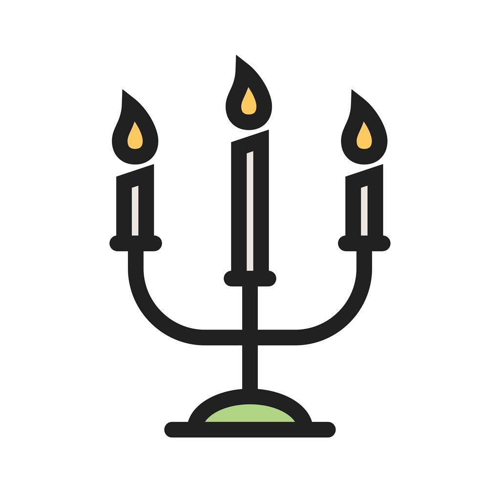 Candle Stand Line Filled Icon - IconBunny