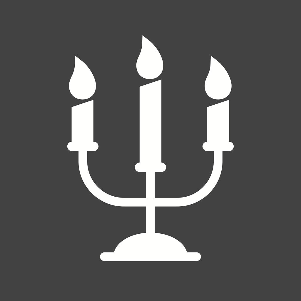 Candle Stand Glyph Inverted Icon - IconBunny