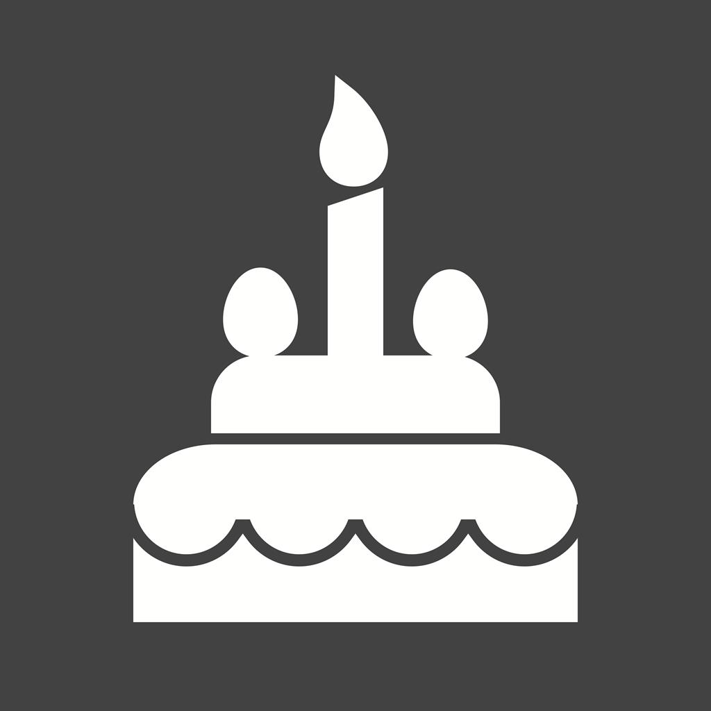 Cake I Glyph Inverted Icon - IconBunny