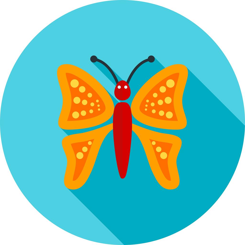 Butterfly Flat Shadowed Icon - IconBunny