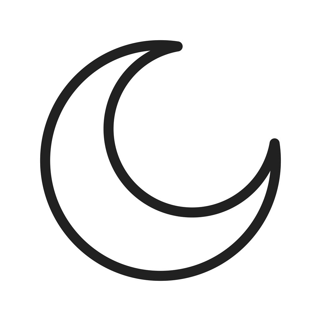 Half Moon Line Icon - IconBunny