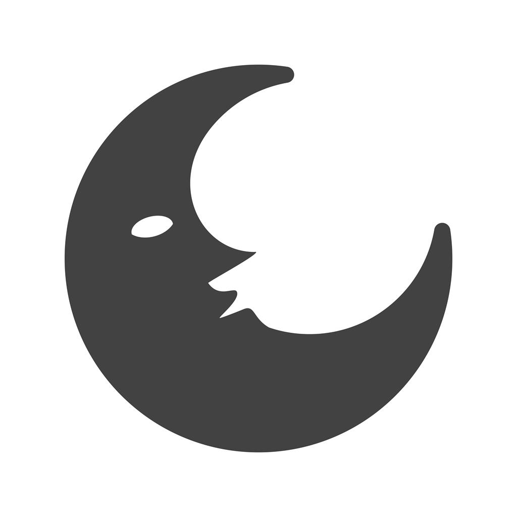 Half Moon Glyph Icon - IconBunny