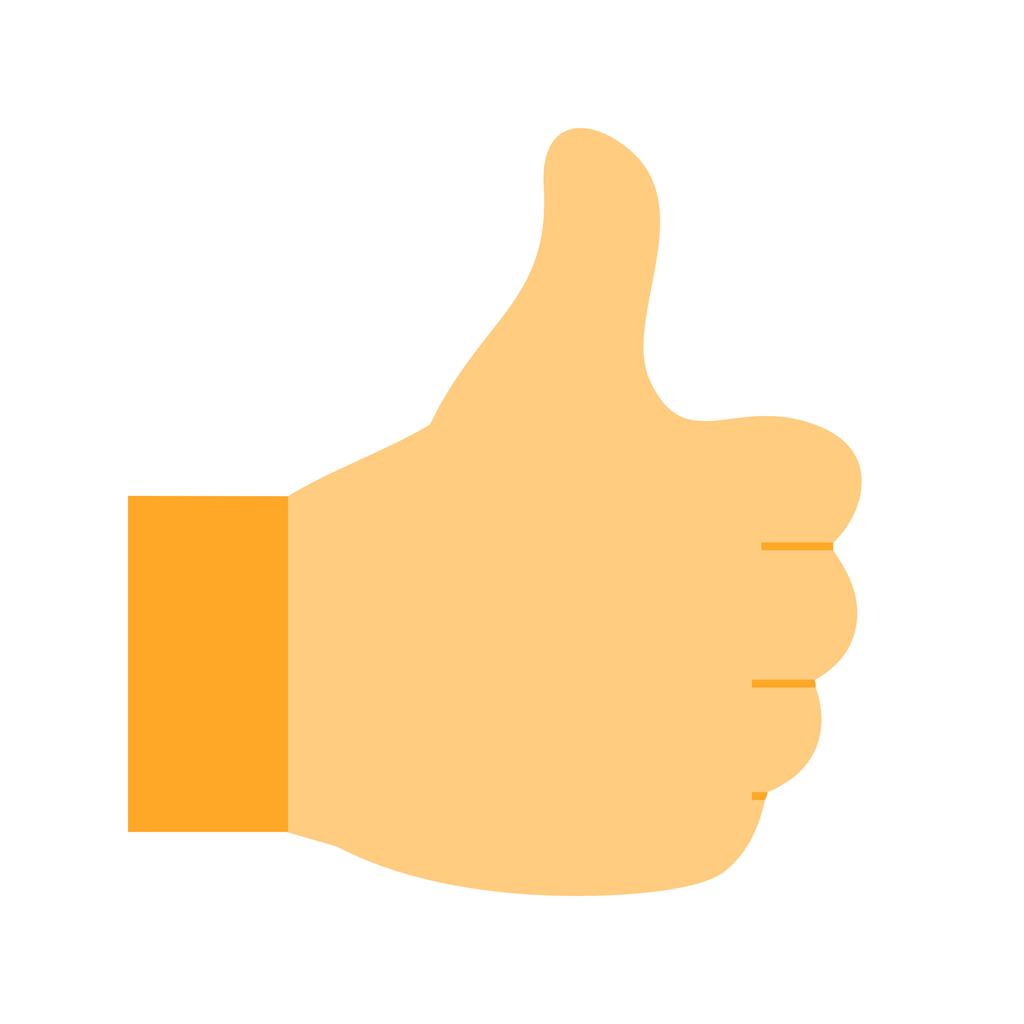 Thumbs up Flat Multicolor Icon - IconBunny