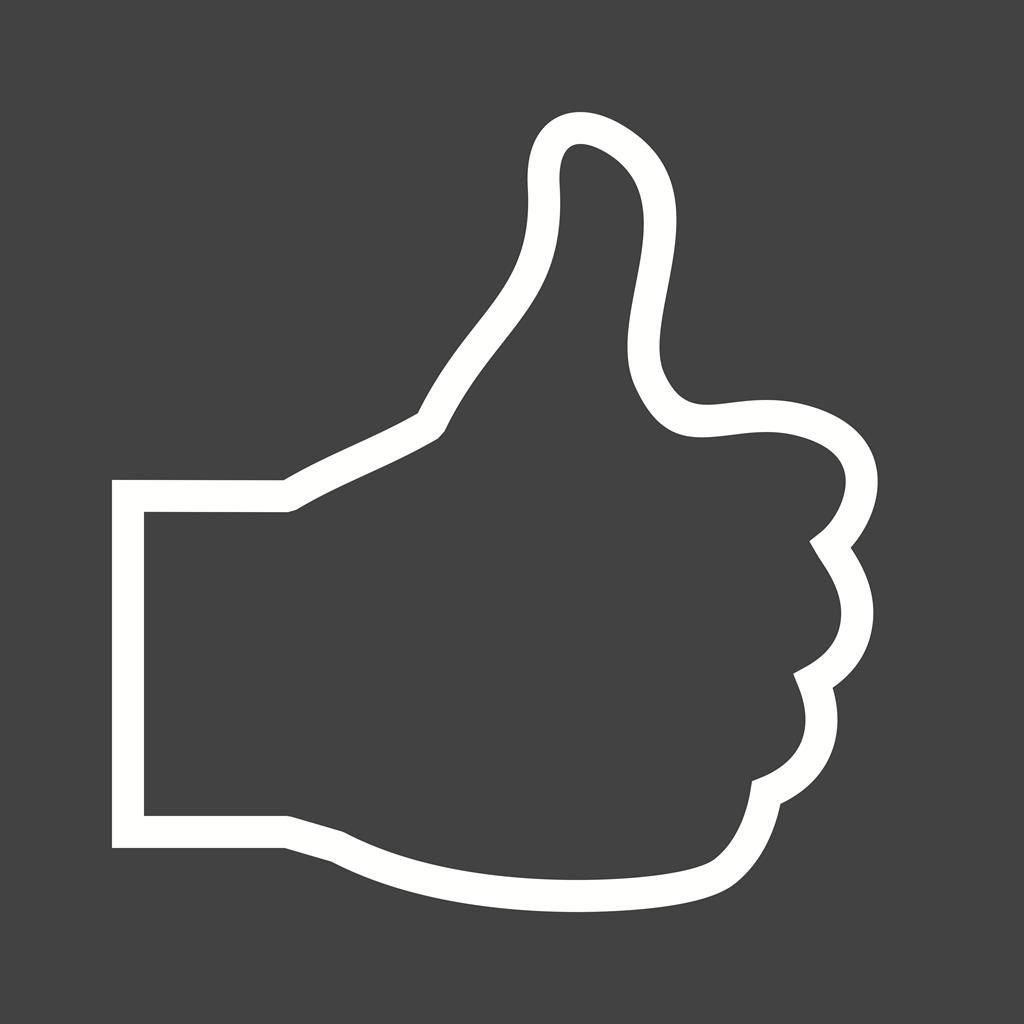 Thumbs up Line Inverted Icon - IconBunny