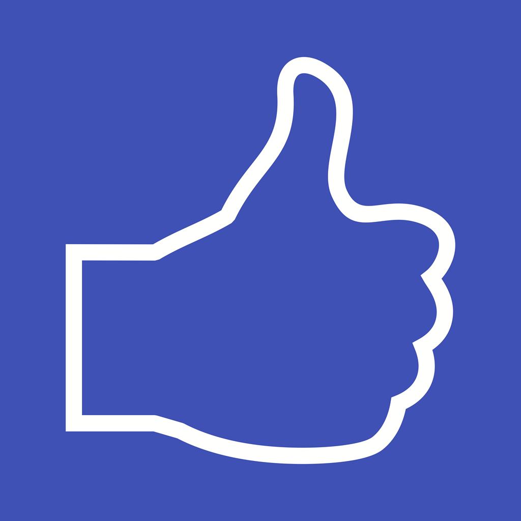 Thumbs up Line Multicolor B/G Icon - IconBunny