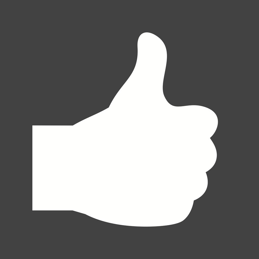 Thumbs up Glyph Inverted Icon - IconBunny