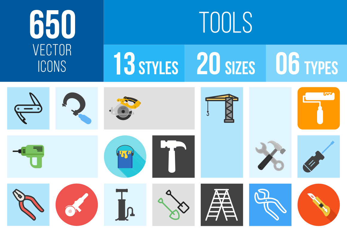 Tools Icons Bundle - Overview - IconBunny
