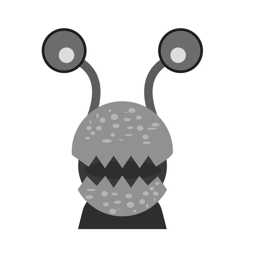 Monster Greyscale Icon - IconBunny