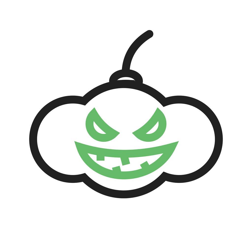Pumpkin Line Green Black Icon - IconBunny