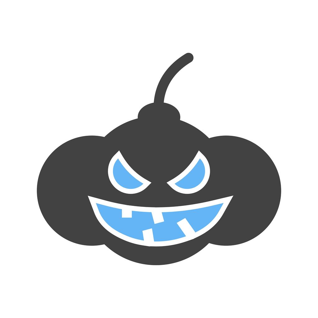 Pumpkin Blue Black Icon - IconBunny