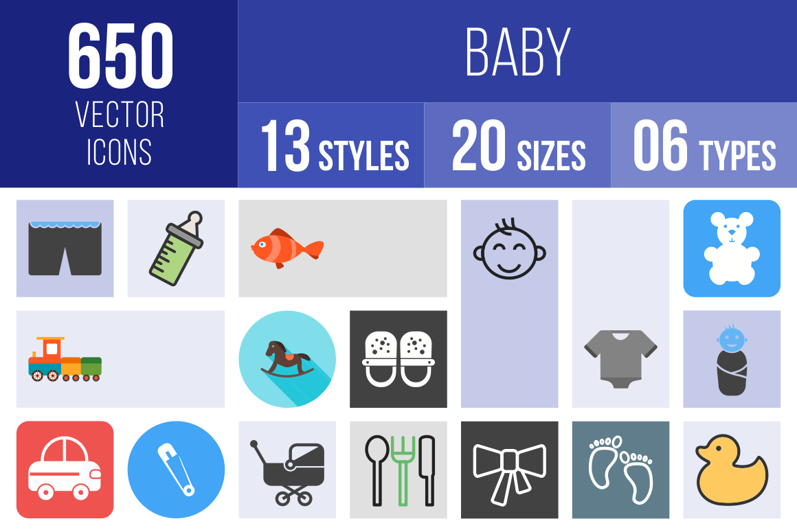 Baby Icons Bundle - Overview - IconBunny