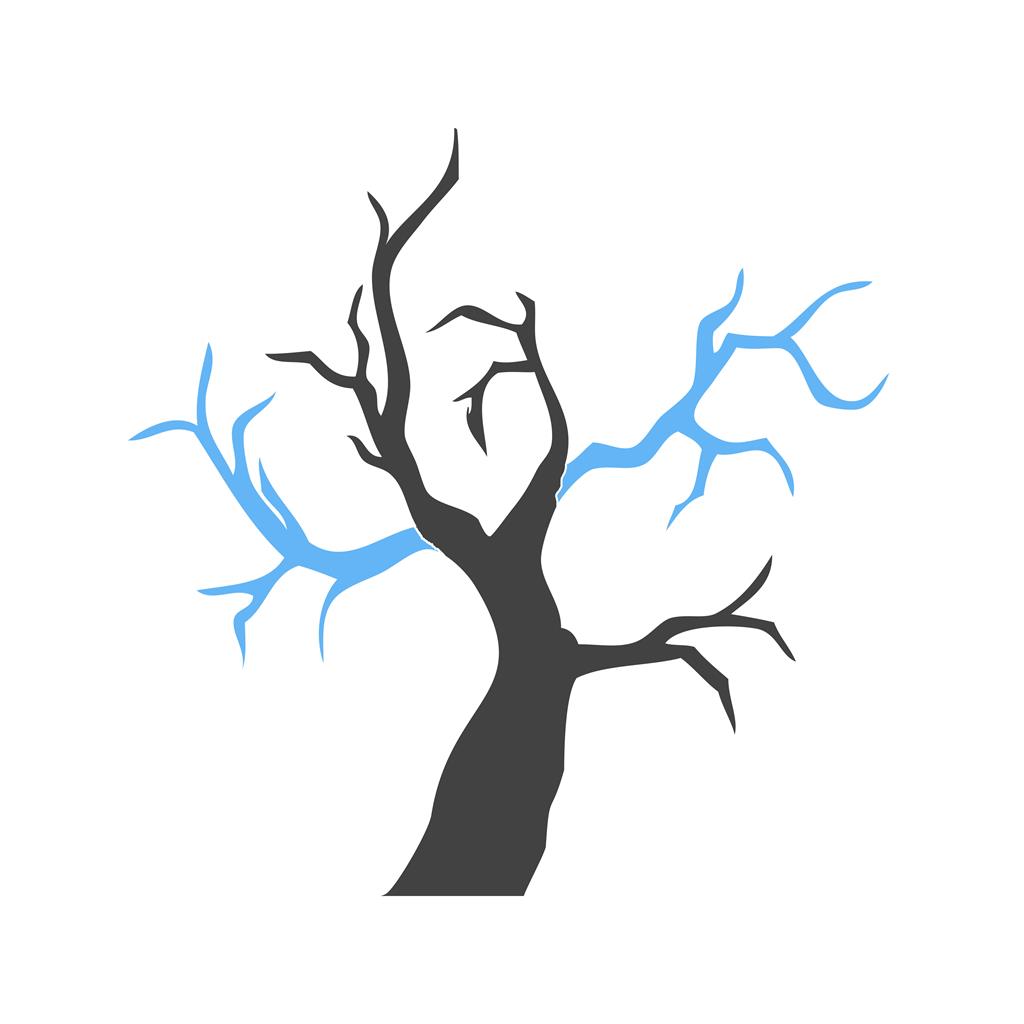 Tree II Blue Black Icon - IconBunny