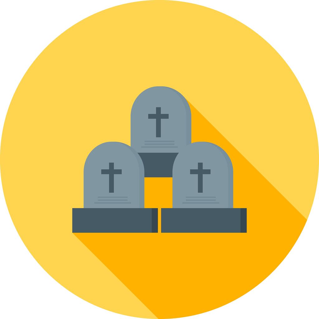 Graveyard Flat Shadowed Icon - IconBunny