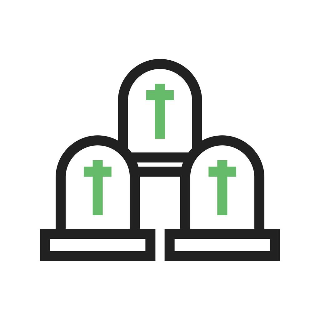 Graveyard Line Green Black Icon - IconBunny