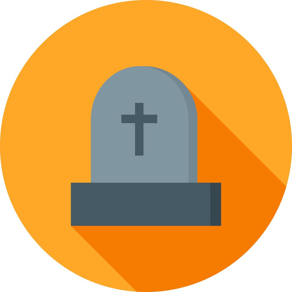 Grave Flat Shadowed Icon - IconBunny