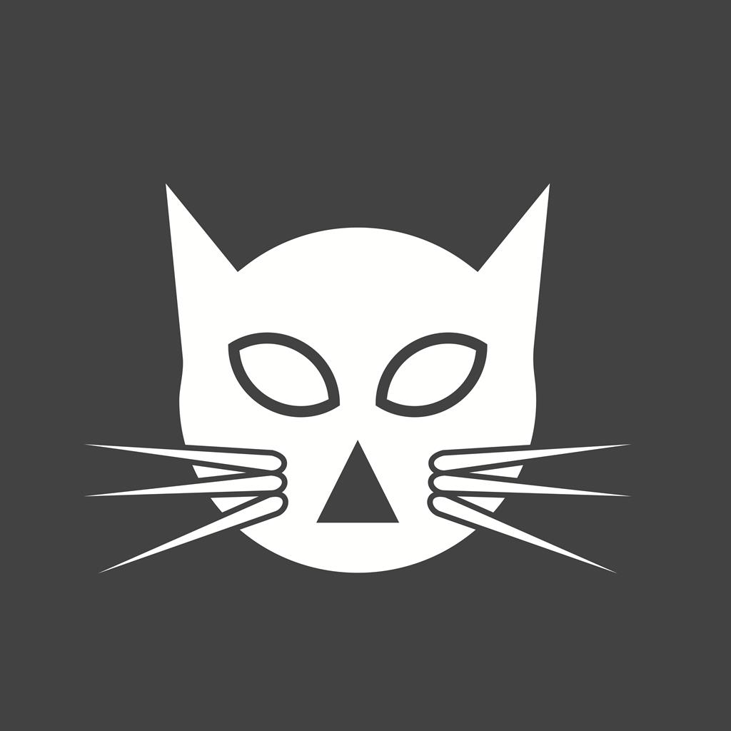 Cat Glyph Inverted Icon - IconBunny