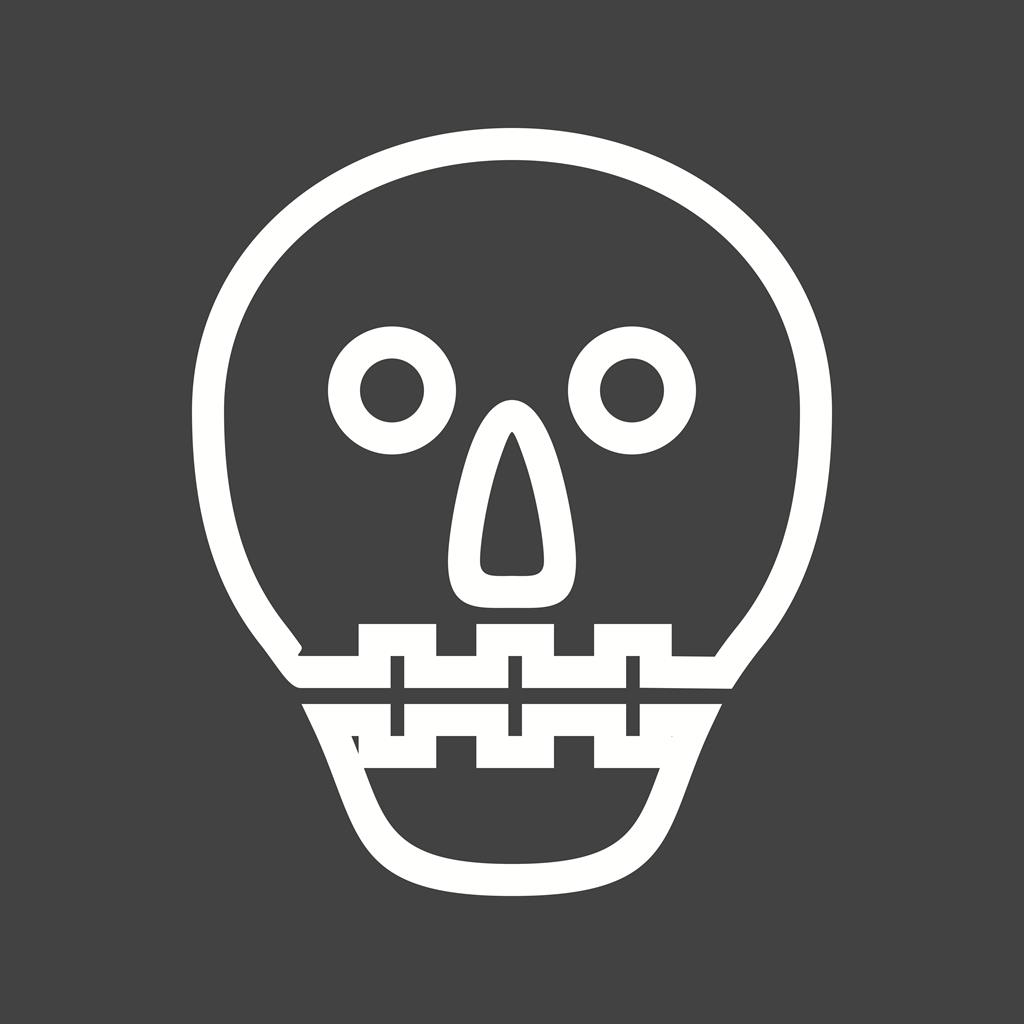 Skull Line Inverted Icon - IconBunny