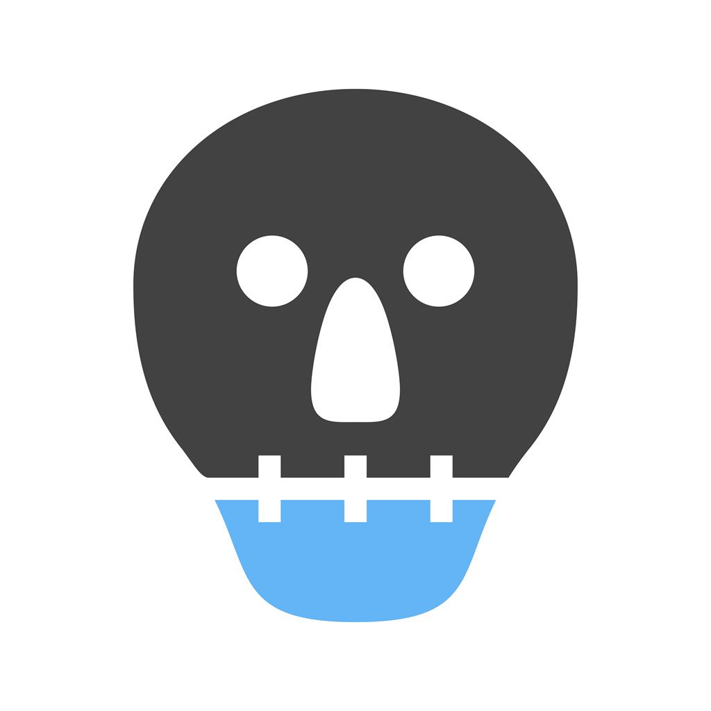 Skull Blue Black Icon - IconBunny