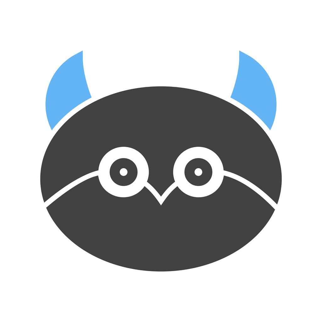 Owl Blue Black Icon - IconBunny