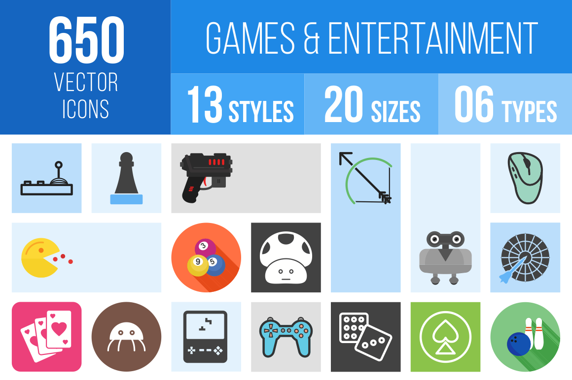 Games & Entertainment Icons Bundle - Overview - IconBunny