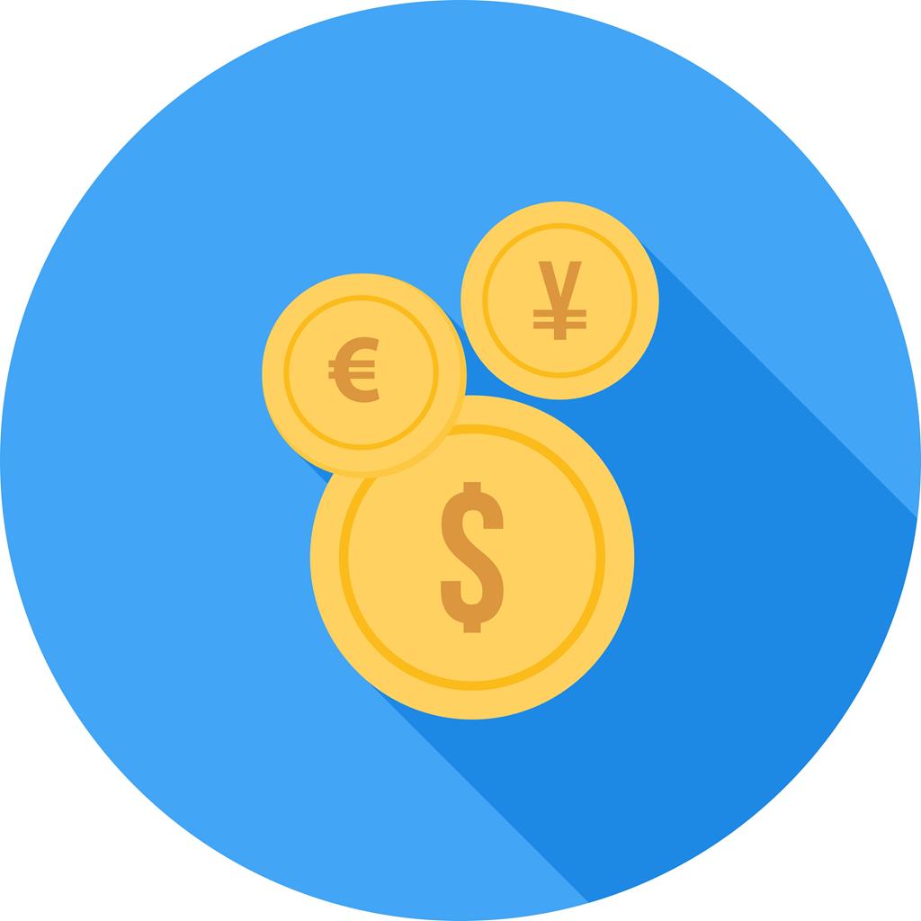 Currency Flat Shadowed Icon - IconBunny