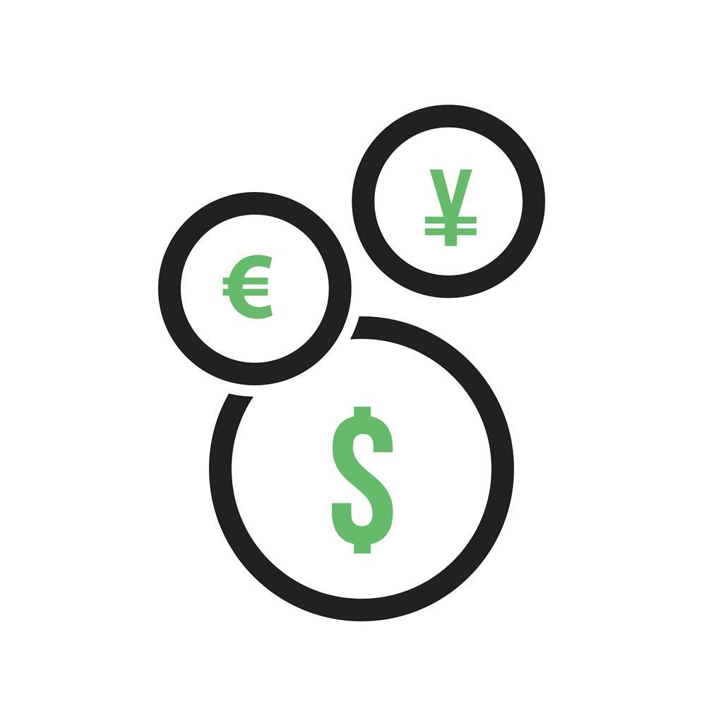 Currency Line Green Black Icon - IconBunny