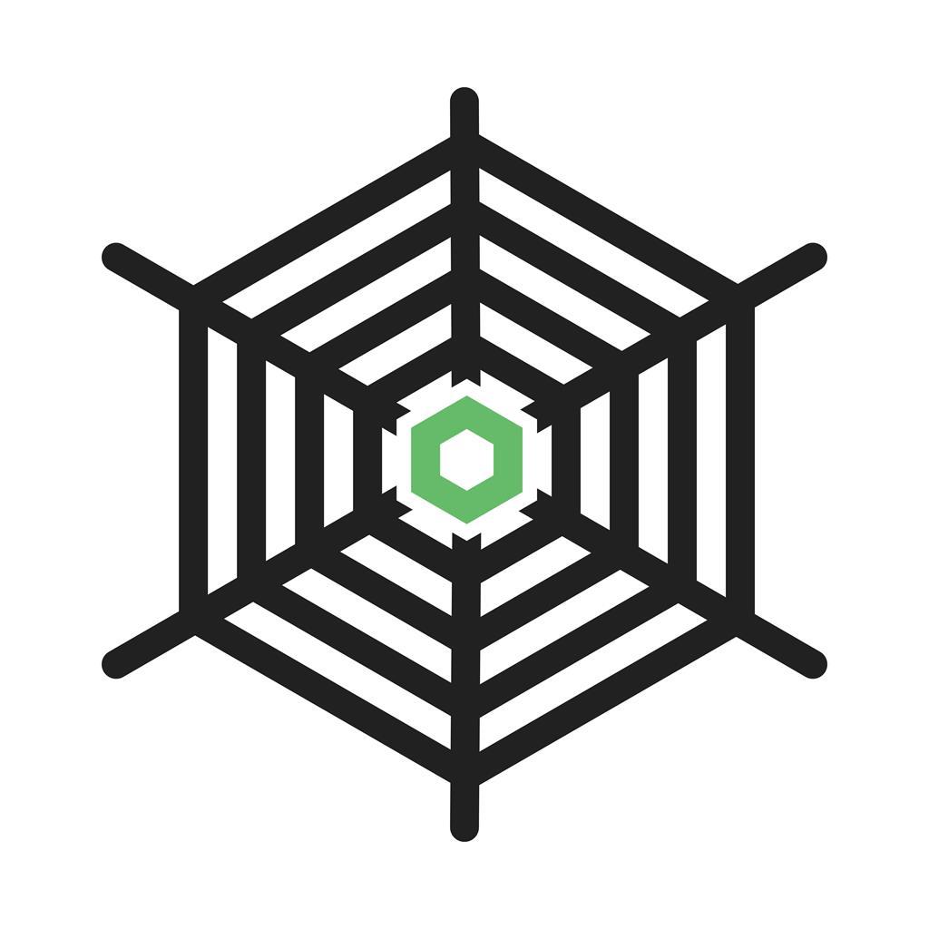 Spiderweb Line Green Black Icon - IconBunny