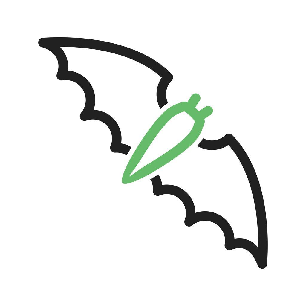 Bat Line Green Black Icon - IconBunny