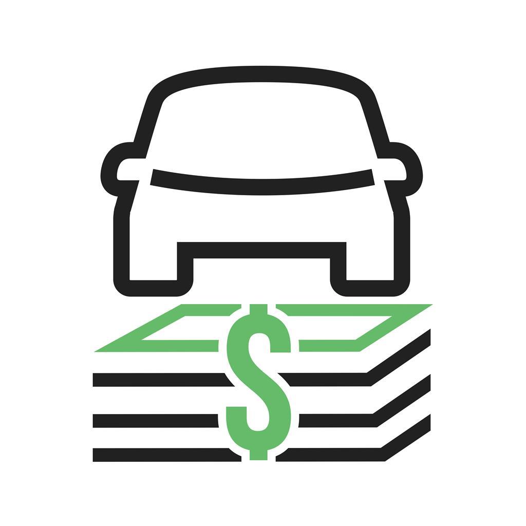 Auto Financing Line Green Black Icon - IconBunny