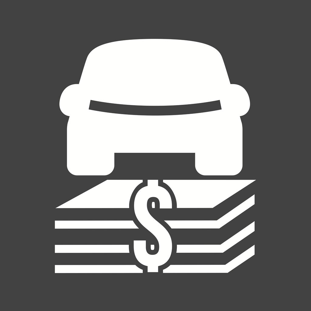 Auto Financing Glyph Inverted Icon - IconBunny