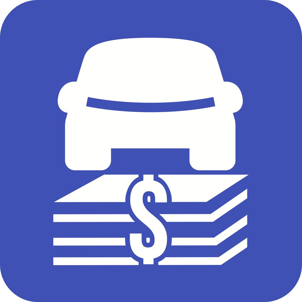 Auto Financing Flat Round Corner Icon - IconBunny