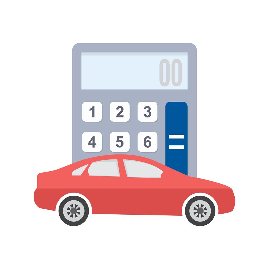 Auto Loan Calculator Flat Multicolor Icon - IconBunny