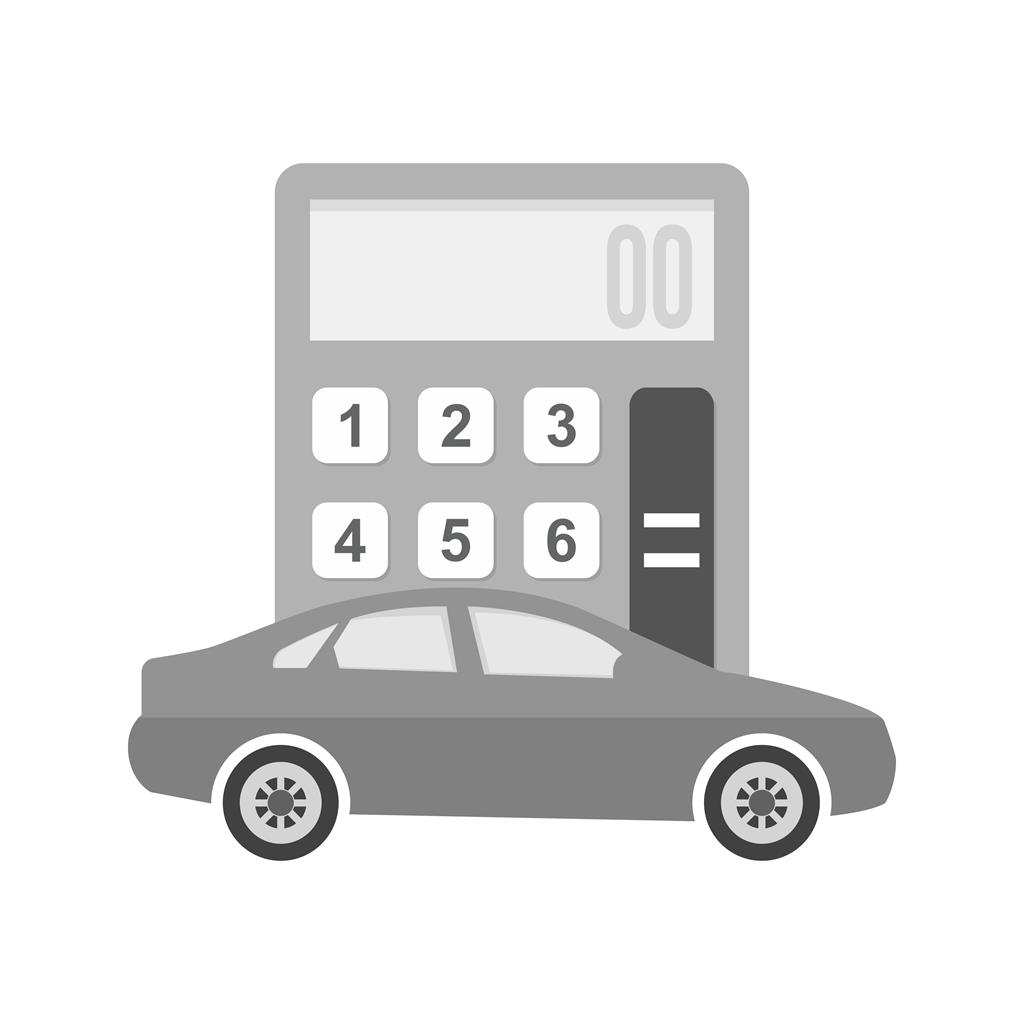 Auto Loan Calculator Greyscale Icon - IconBunny