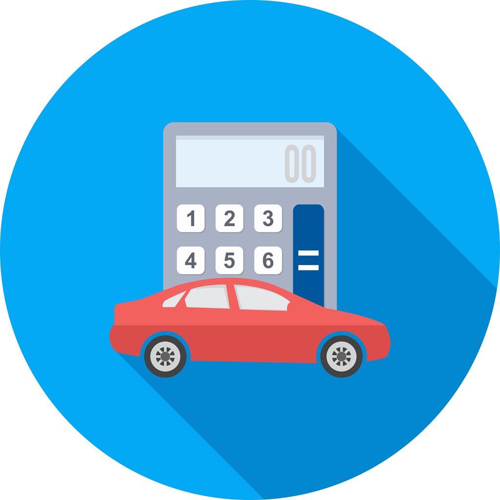 Auto Loan Calculator Flat Shadowed Icon - IconBunny