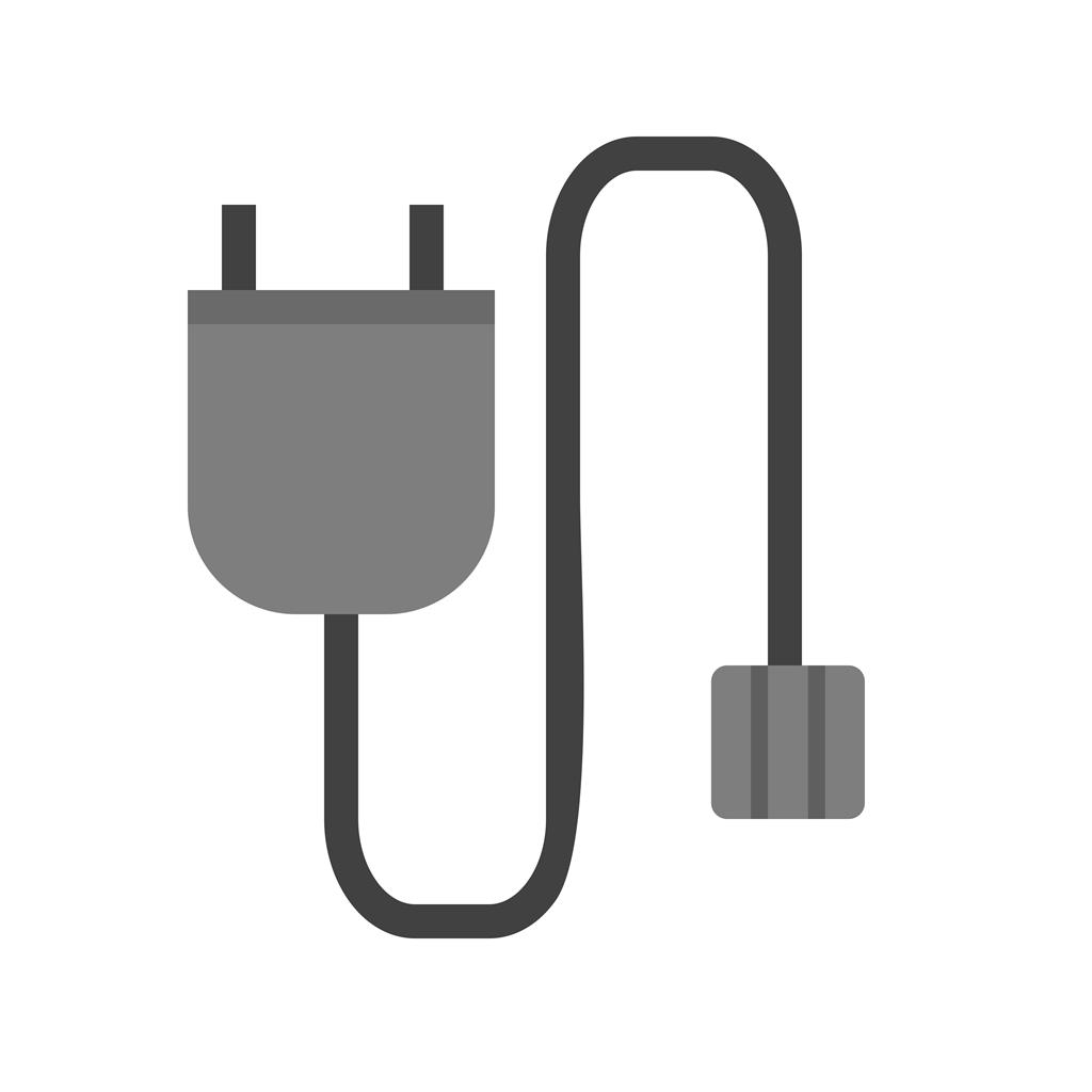 Power Cable Greyscale Icon - IconBunny