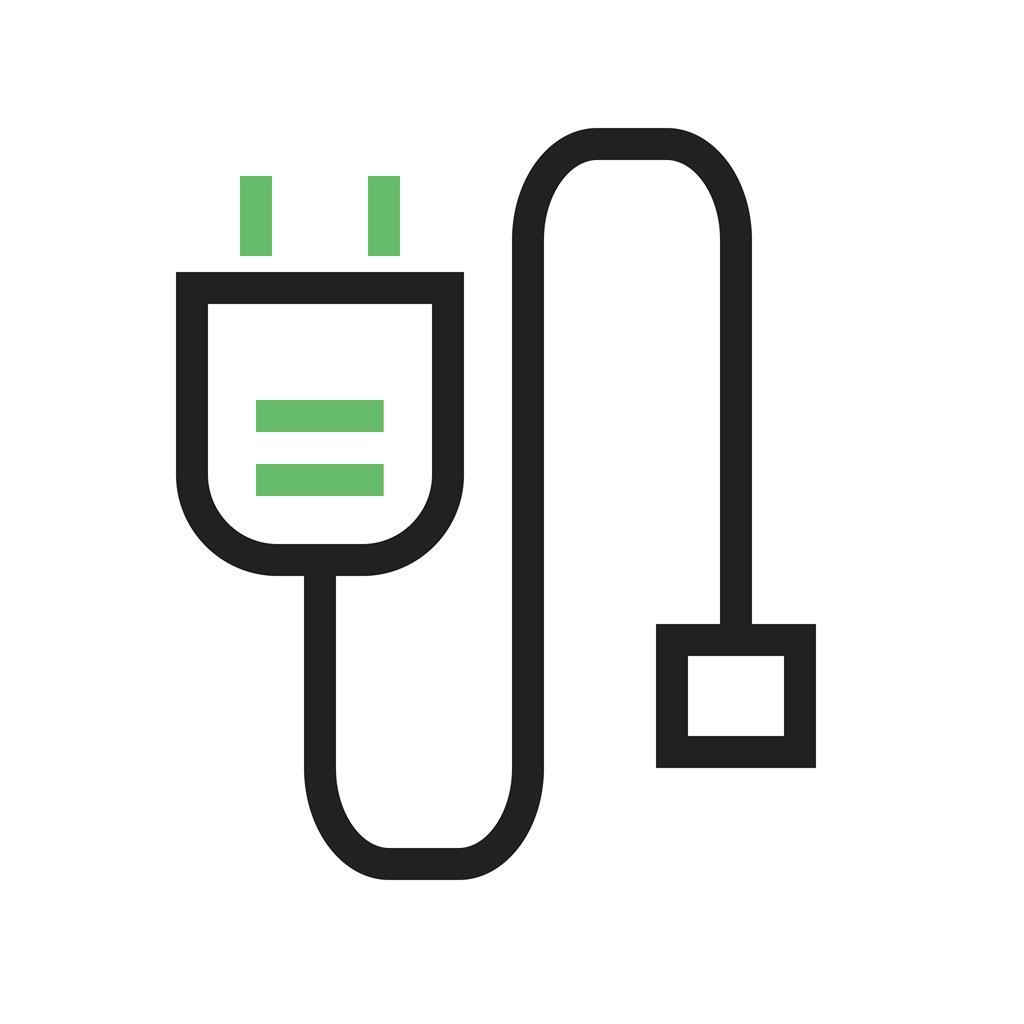 Power Cable Line Green Black Icon - IconBunny