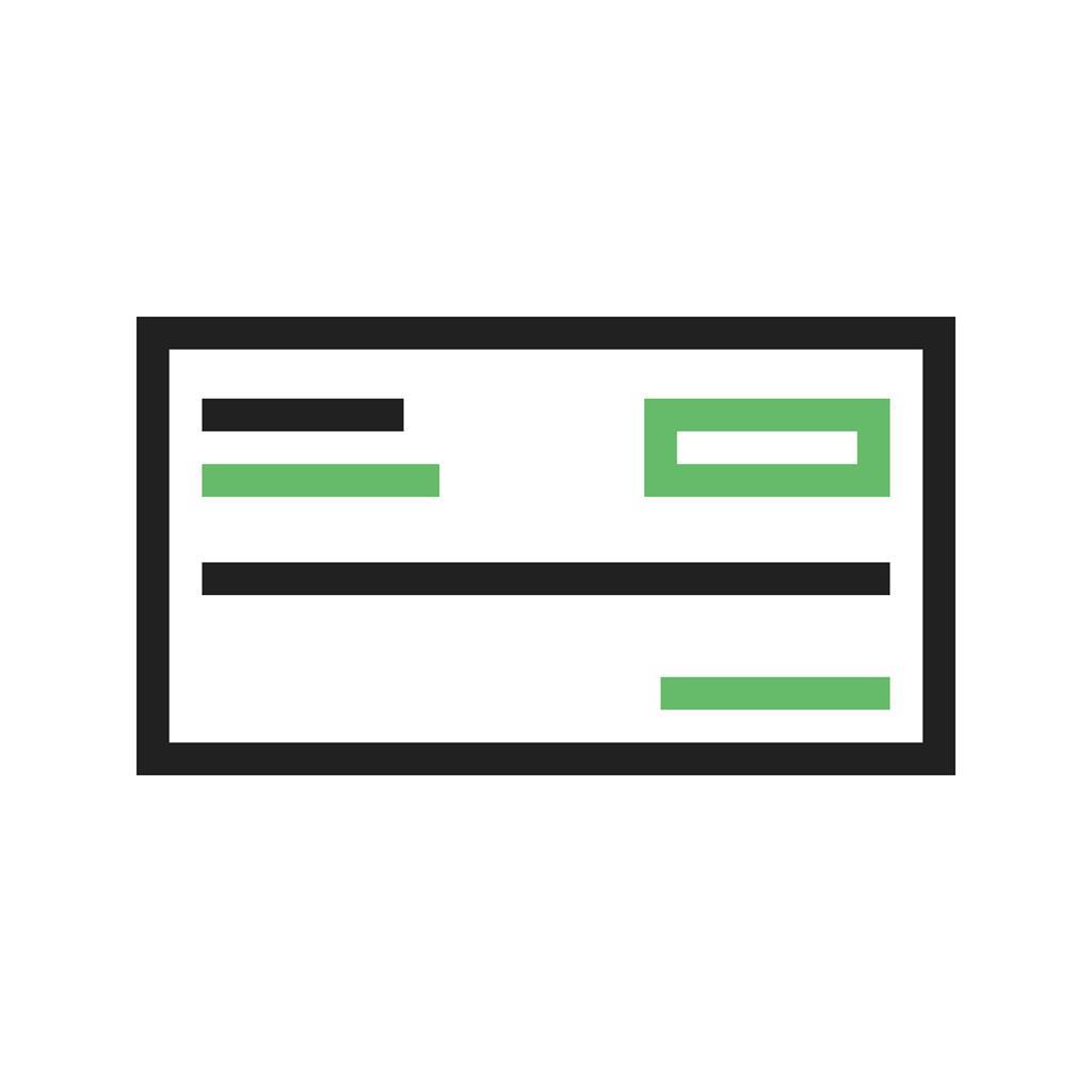 Cheque Line Green Black Icon - IconBunny